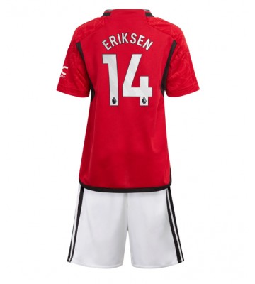 Manchester United Christian Eriksen #14 Koti Pelipaita Lasten 2023-24 Lyhyet Hihat (+ Lyhyet housut)